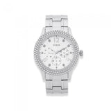 Guess Bedazzle Diamonds Silver Dial Silver Steel Strap Watch For Women - W1097L1 Buy Now By Guess