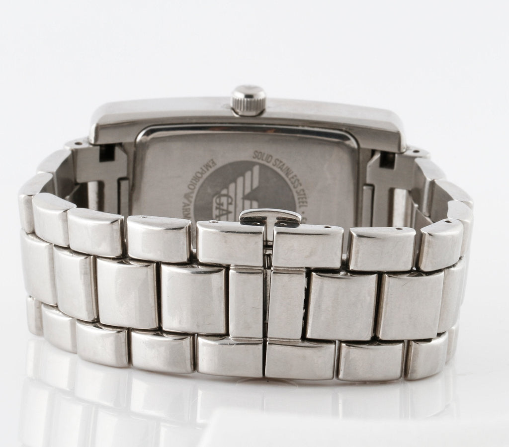 Emporio Armani Classic Black Dial Silver Stainless Steel Strap Watch For Men - AR0156 Buy Now By Emporio Armani