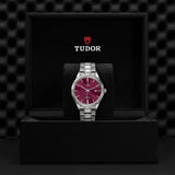 Tudor Style Automatic Burgundy Red Dial Silver Steel Strap Watch for Men - M12710-0015 Buy Now By Tudor
