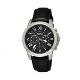 Fossil Grant Chronograph Black Dial Black Leather Strap Watch for Men - FS4812 Buy Now By Fossil