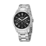 Fossil Grant Chronograph Black Dial Silver Steel Strap Watch for Men - FS4736 Buy Now By Fossil