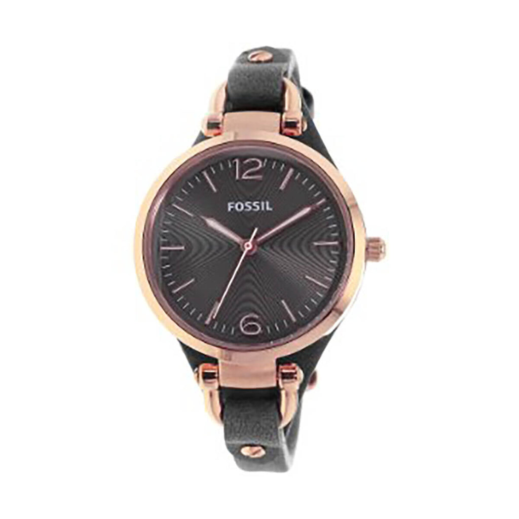 Fossil Georgia Smoke Grey Dial Grey Leather Strap Watch for Women - ES3077 Buy Now By Fossil