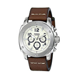 Fossil Modern Machine White Dial Brown Leather Strap Watch for Men - FS4929 Buy Now By Fossil