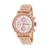 Fossil Boyfriend Chronograph Rose Gold Dial Rose Gold Steel Strap Watch for Women - ES3380 Buy Now By Fossil