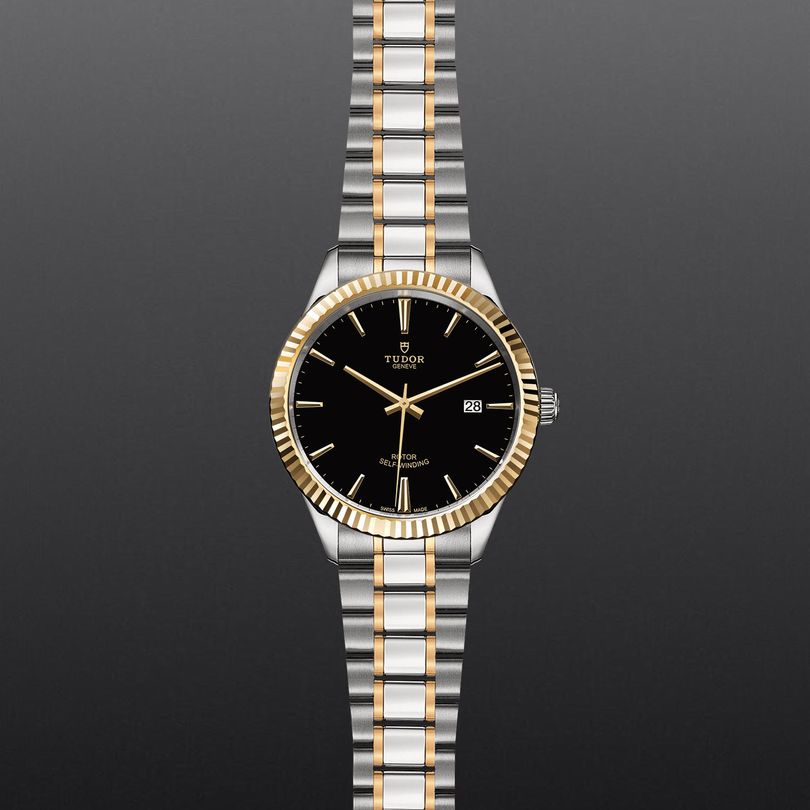 Tudor Style Automatic Black Dial Two Tone Steel Strap Watch for Men - M12713-0005 Buy Now By Tudor