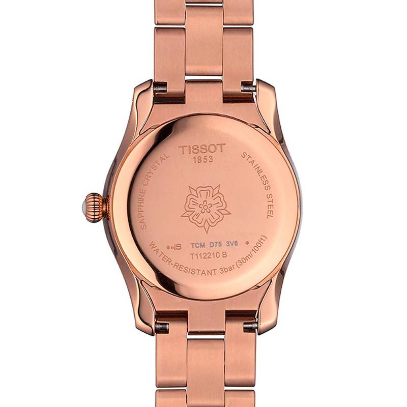 Tissot T Wave Mother of Pearl Dial Rose Gold Steel Strap Watch For Women - T112.210.33.113.00 Buy Now By Tissot