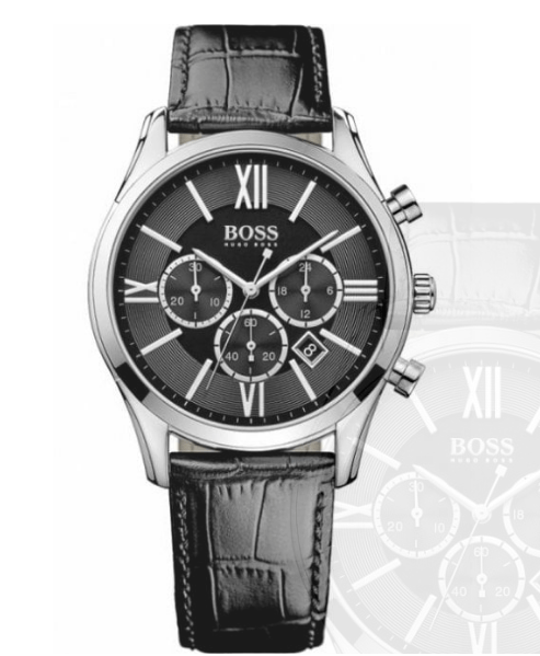 Hugo Boss Ambassador Chronograph Quartz Black Dial Black Leather Strap Watch For Men - HB1513194 Buy Now By Hugo Boss