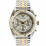 Emporio Armani Classic Chronograph White Dial Two Tone Steel Strap Watch For Men - AR0396 Buy Now By Emporio Armani