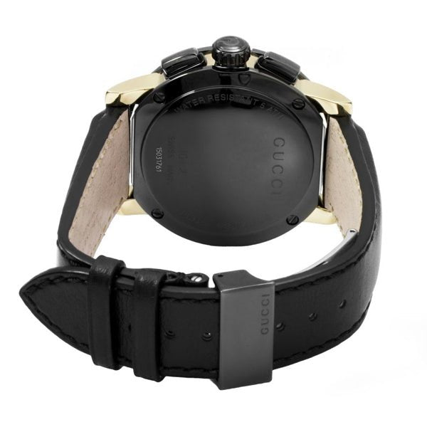 Gucci G Chrono Black Dial Black Leather Strap Watch For Men - YA101203 Buy Now By Gucci