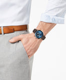 Hugo Boss Grand Prix Blue Dial Brown Leather Strap Watch for Men - 1513604 Buy Now By Hugo Boss