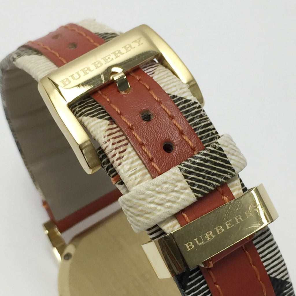 Burberry The City Gold Dial Orange Leather Strap Watch for Women - BU9016 Buy Now By Burberry