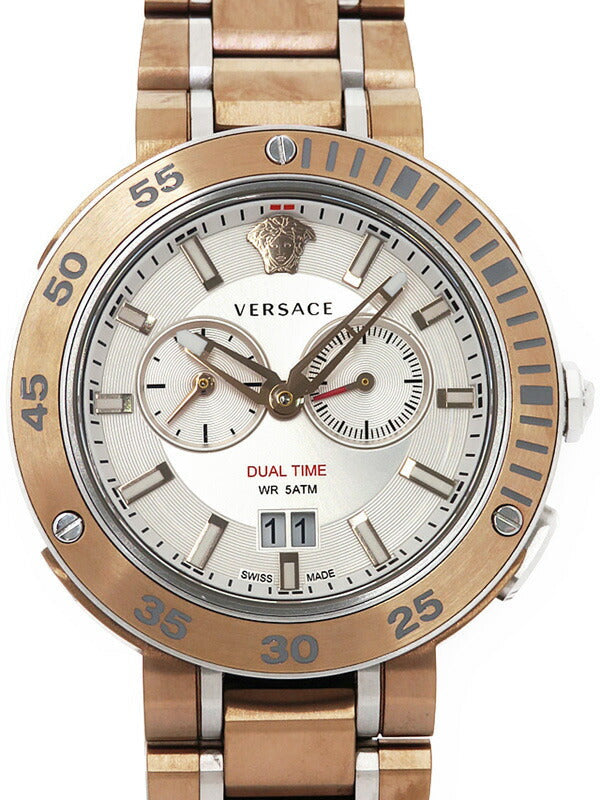 Versace V Extreme Chronograph White Dial Rose Gold Stainless Steel Watch for Women - VCN050017 Buy Now By Versace