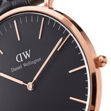 Daniel Wellington Classic York Black Dial Brown Leather Strap Watch For Women - DW00100140 Buy Now By Daniel Wellington