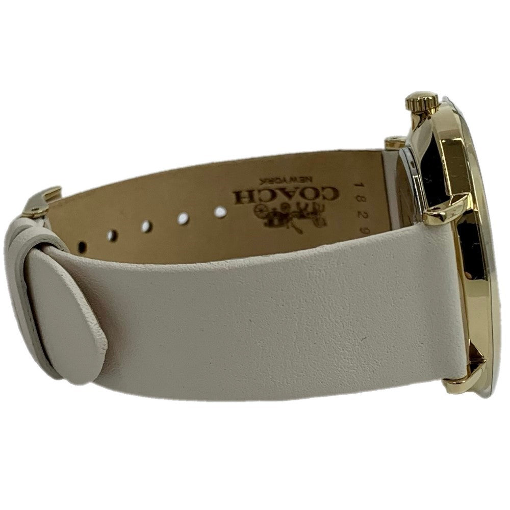 Coach Perry Black Dial White Leather Strap Watch for Women - 14503041 Buy Now By Coach