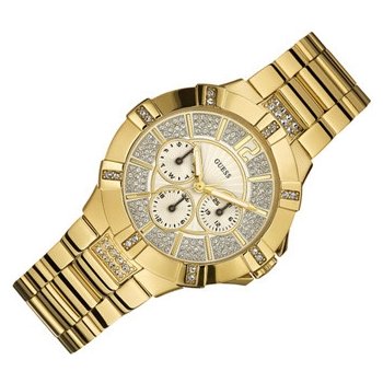 Guess Vista Diamonds Gold Dial Gold Steel Strap Watch for Women - W13573L1 Buy Now By Guess