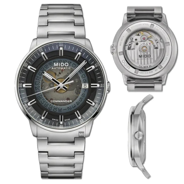 Mido Commander Automatic Gradient Blue Dial Silver Steel Strap Watch For Men - M021.407.11.411.01 Buy Now By Mido