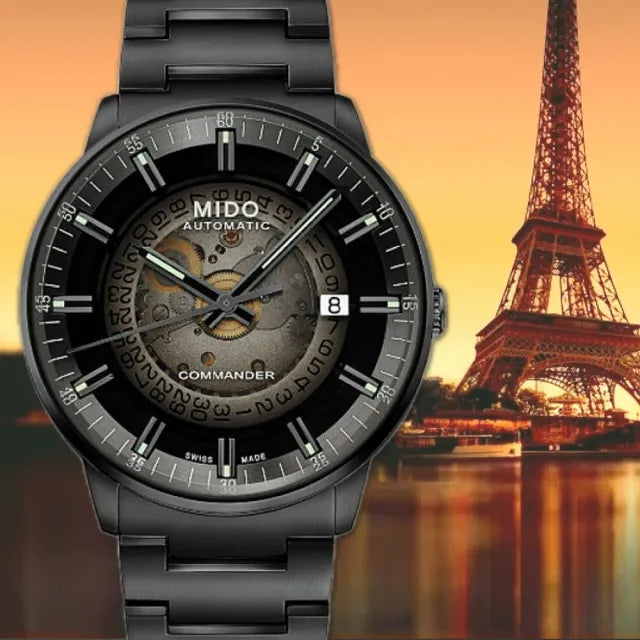 Mido Commander II Automatic Gradient Black Dial Black Steel Strap Watch For Men - M021.407.33.411.00 Buy Now By Mido