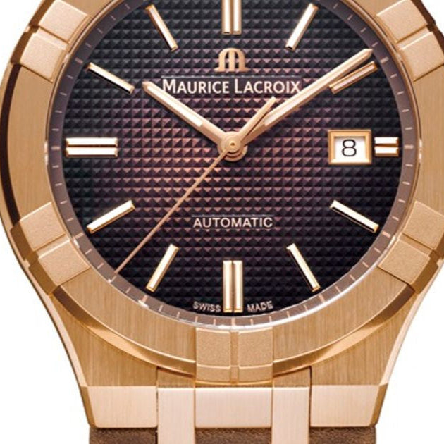 Maurice Lacroix Aikon Automatic Brown Dial Brown Leather Strap Watch For Men - AI6008-BRZ01-730-3 Buy Now By Maurice Lacroix