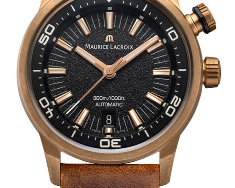 Maurice Lacroix Pontos Diver Limited Edition Black Dial Brown Leather Strap Watch For Men - PT6248-BRZ01-330-3 Buy Now By Maurice Lacroix