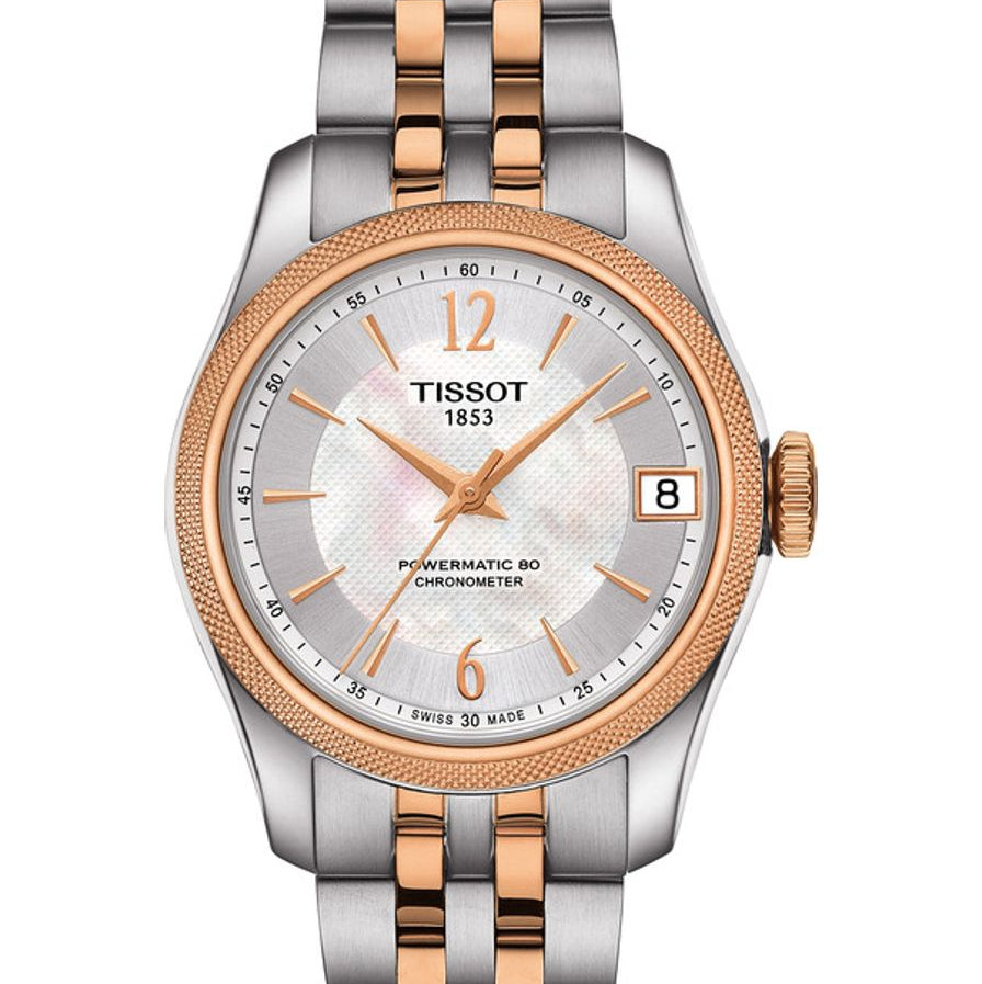 Tissot Ballade Powermatic 80 Cosc Mother of Pearl Dial Two Tone Steel Strap Watch For Women - T108.208.22.117.01 Buy Now By Tissot