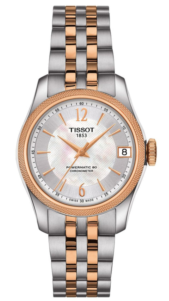 Tissot Ballade Powermatic 80 Cosc Mother of Pearl Dial Two Tone Steel Strap Watch For Women - T108.208.22.117.01 Buy Now By Tissot