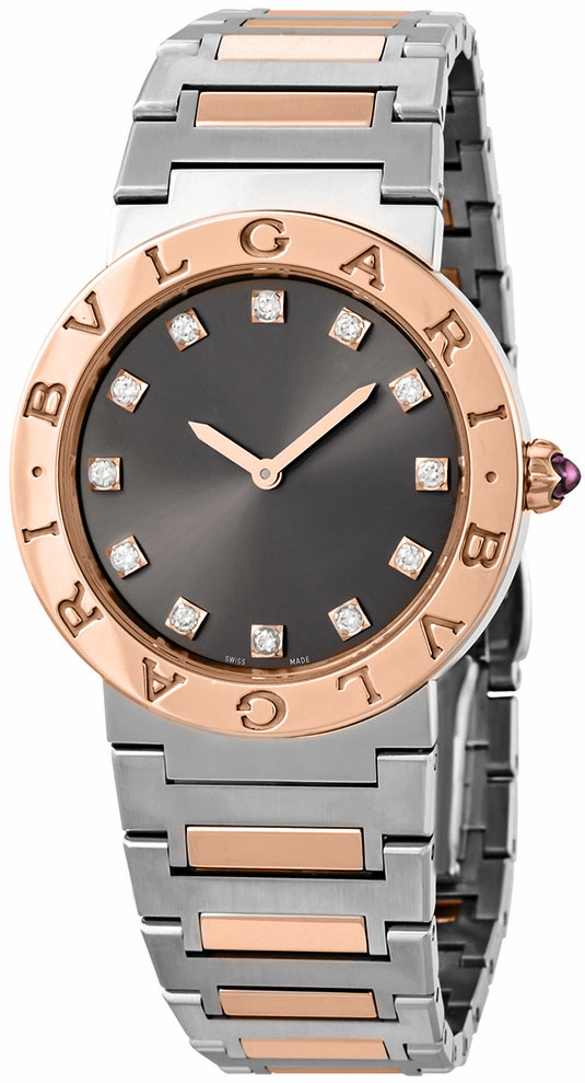 Bvlgari Lady Quartz Diamonds Grey Dial Two Tone Steel Strap Watch for Women - BVLGARI103067 Buy Now By Bvlgari