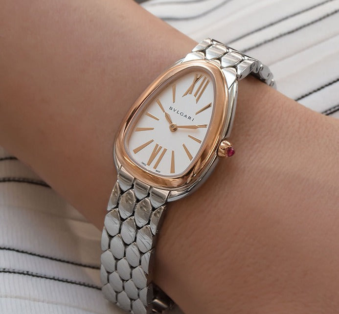 Bvlgari Serpenti Seduttori Quartz Silver Dial Silver Steel Strap Watch for Women - SERPENTI103144 Buy Now By Bvlgari