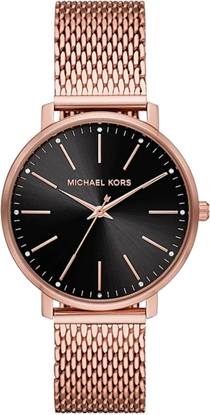 Michael Kors Pyper Analog Black Dial Rose Gold Mesh Strap Watch For Women - MK4566 Buy Now By Michael Kors