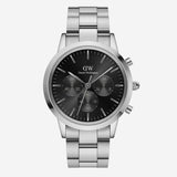 Daniel Wellington Iconic Chronograph Link Black Dial Silver Steel Strap Watch For Men - DW00100645 Buy Now By Daniel Wellington