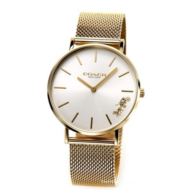 Coach Perry White Dial Gold Mesh Bracelet Watch for Women - 14503125 Buy Now By Coach