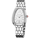 Bvlgari Serpenti Seduttori Diamonds Silver Dial Silver Steel Strap Watch for Women - SERPENTI103361 Buy Now By Bvlgari