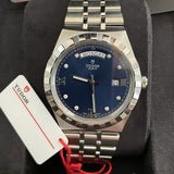 Tudor Royal Automatic Diamonds Blue Dial Silver Steel Strap Watch for Men - M28600-0006 Buy Now By Tudor