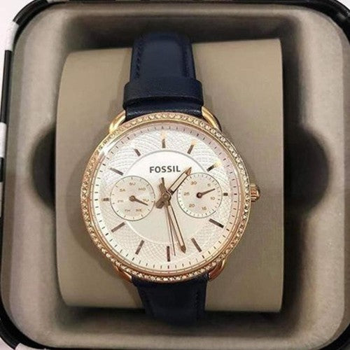 Fossil Tailor White Dial Blue Leather Strap Watch for Women - ES4394 Buy Now By Fossil