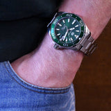 Tag Heuer Aquaracer Calibre 5 Green Dial Silver Steel Strap Watch for Men - WAY201S.BA0927 Buy Now By Tag Heuer