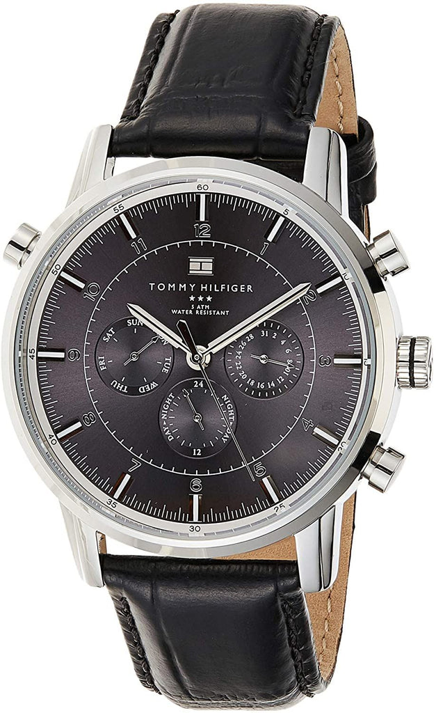 Tommy Hilfiger Harrison Chronograph Black Dial Black Leather Strap Watch for Men - 1790875 Buy Now By Tommy Hilfiger