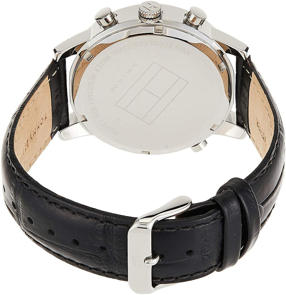 Tommy Hilfiger Harrison Chronograph Black Dial Black Leather Strap Watch for Men - 1790875 Buy Now By Tommy Hilfiger