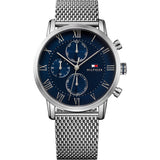 Tommy Hilfiger Oliver Quartz Blue Dial Silver Mesh Bracelet Watch for Men - 1791302 Buy Now By Tommy Hilfiger