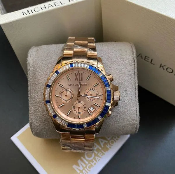 Michael Kors Everest Chronograph Rose Gold Dial Rose Gold Steel Strap Watch For Women - MK5755 Buy Now By Michael Kors