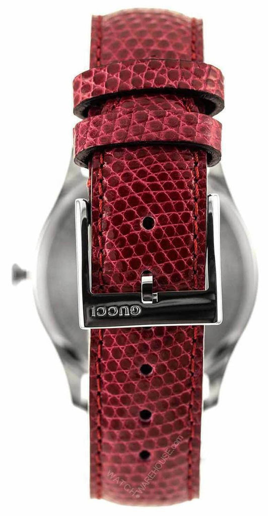 Gucci G-Timeless Mother of Pearl Red Dial Red Leather Strap Watch For Women - YA1264041 Buy Now By Gucci