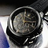 Maserati Successo Black Dial Black Rubber Strap Watch For Men - R8871621011 Buy Now By Maserati