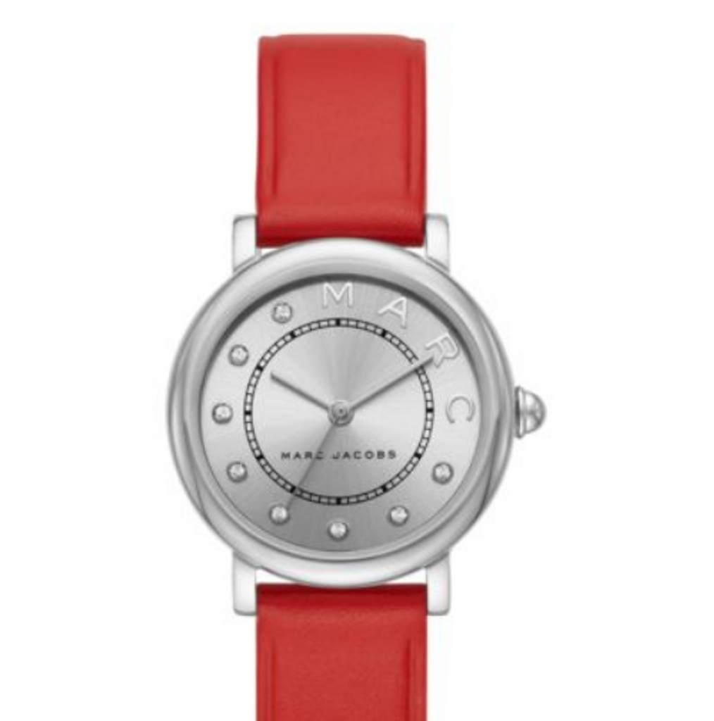 Marc Jacobs Roxy Silver Dial Red Leather Strap Watch for Women - MJ1632 Buy Now By Marc Jacobs