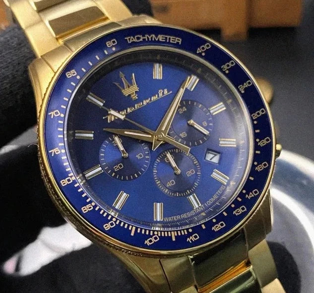 Maserati SFIDA Analog Blue Dial Gold Stainless Steel Watch For Men - R8873640008 Buy Now By Maserati