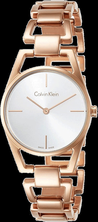 Calvin Klein Dainty White Dial Rose Gold Steel Strap Watch for Women - K7L23646 Buy Now By Calvin Klein