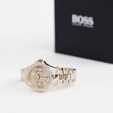 Hugo Boss Premiere Rose Gold Dial with DIamonds Rose Gold Steel Strap Watch for Women - 1502443 Buy Now By Hugo Boss