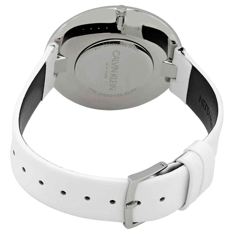 Calvin Klein Full Moon White Dial White Leather Strap Watch for Women - K8Y231L6 Buy Now By Calvin Klein