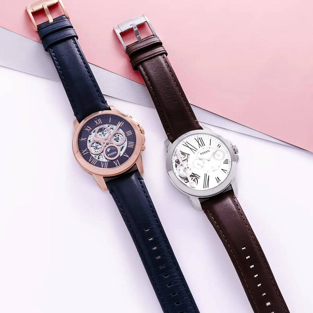 Fossil Grant Twist Multi-Function White Dial Brown Leather Strap Watch for Men - ME1144 Buy Now By Fossil