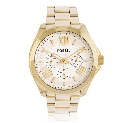 Fossil Cecile Multifunction Champagne Dial Gold Steel Strap Watch for Women - AM4510 Buy Now By Fossil