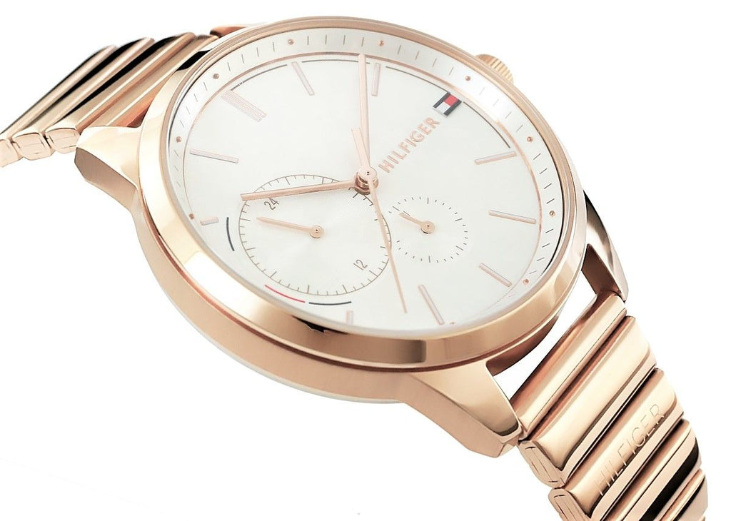 Tommy Hilfiger Brooke Silver Dial Rose Gold Steel Strap Watch for Women - 1782021 Buy Now By Tommy Hilfiger