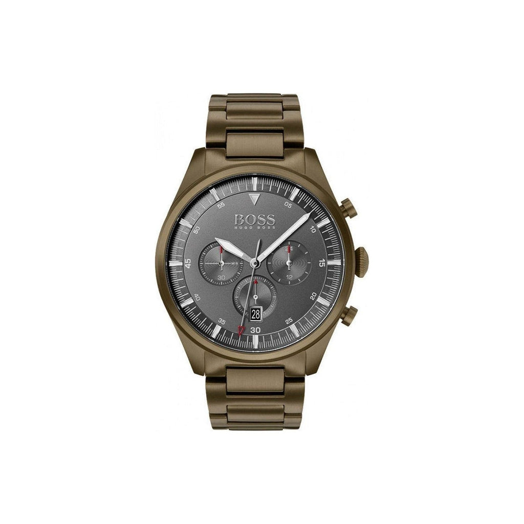 Hugo Boss Pioneer Quartz Gray Dial Brown Steel Strap Watch for Men - 1513715 Buy Now By Hugo Boss
