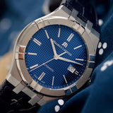 Maurice Lacroix Aikon Automatic Blue Dial Blue Leather Strap Watch For Men - AI6008-ss001-430-1 Buy Now By Maurice Lacroix